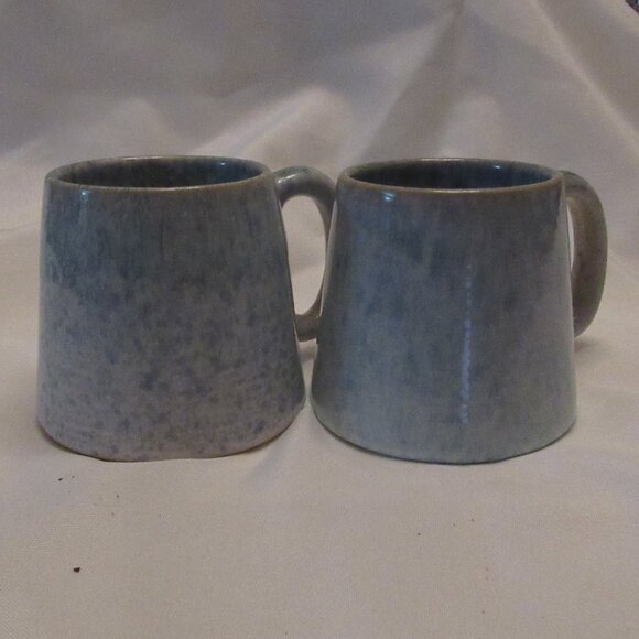Barcela Light Blue Stoneware Large Coffee Mugs Crafted In Portugal - Set of 2 - Picture 1 of 8